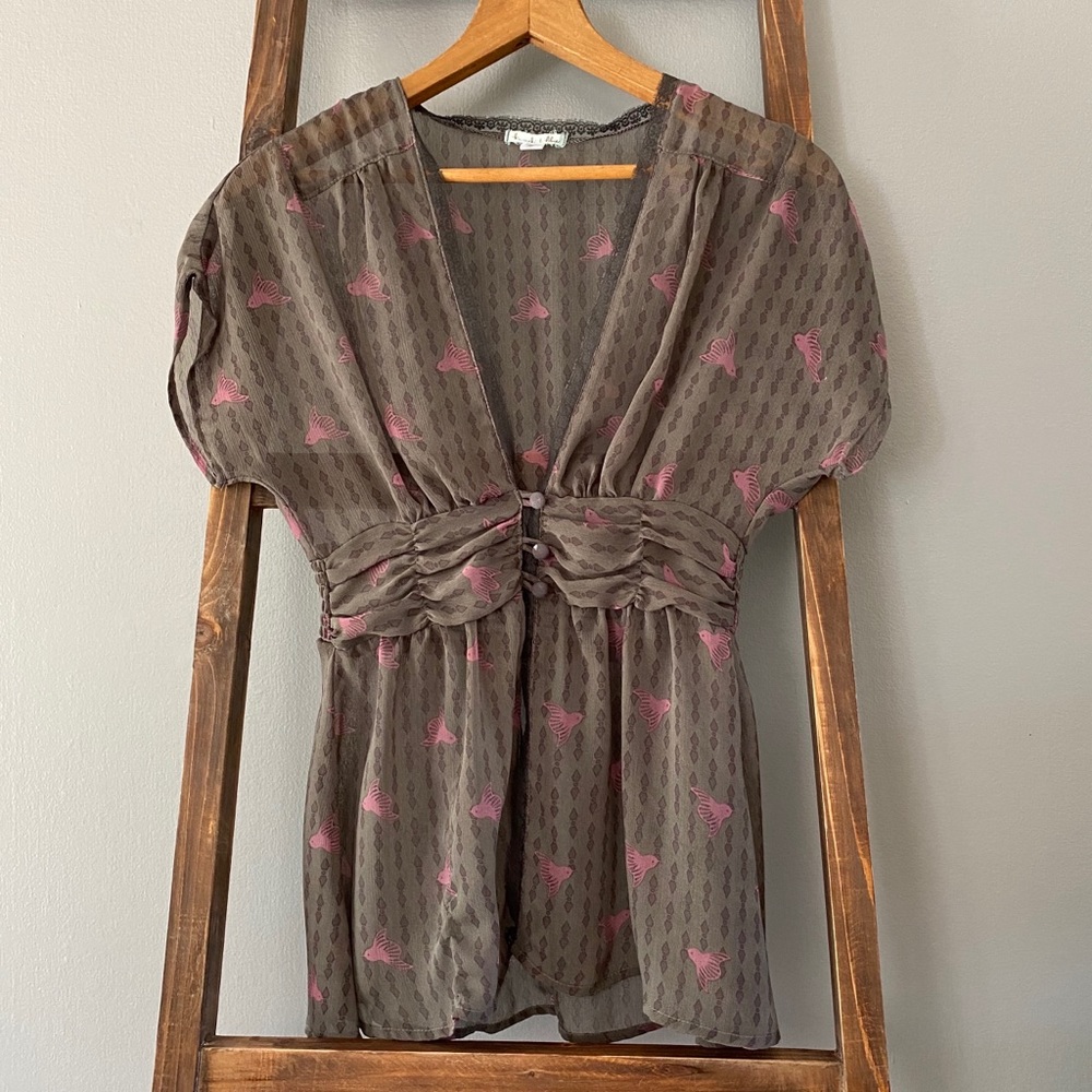 Urban Outfitters Blouse - Sheer, Flowy, Sparrow